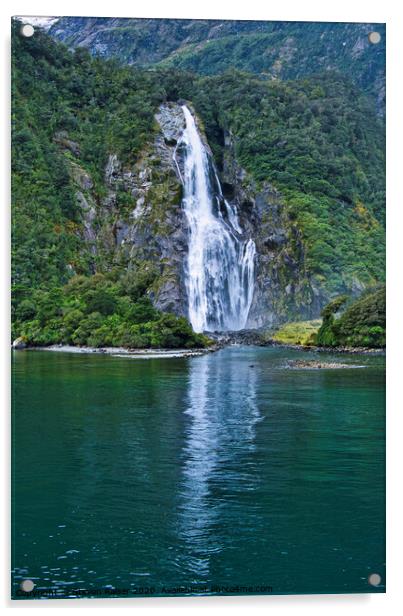 Lady Bowen Falls, Milford Sound, New Zealand Acrylic by Steven Ralser