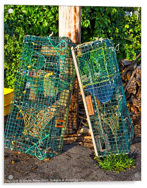 Lobster Pots,perkins Cove, MAine Acrylic by Steven Ralser