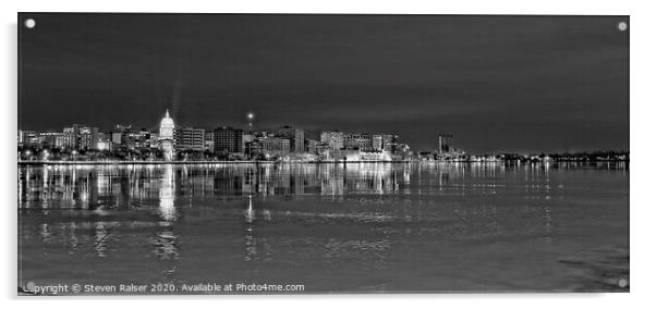 Madison, Wisconsin Skyline at Night Acrylic by Steven Ralser