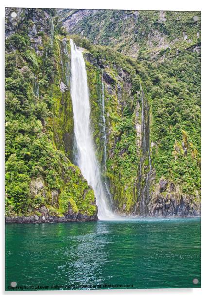 Stirling Falls, Milford Sound, New Zealand Acrylic by Steven Ralser