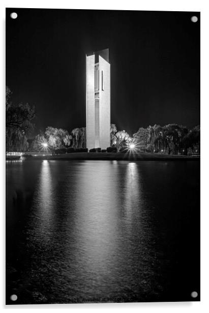 Carillon - Canberra - Australia BW Acrylic by Steven Ralser