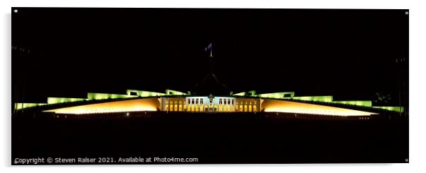 Parliament House, Australia at Night  Acrylic by Steven Ralser