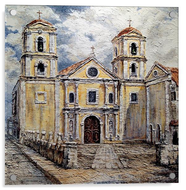San Agustin Church 1800s Acrylic by Joey Agbayani