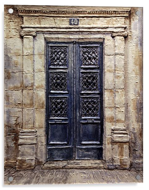 Parisian Door No. 40 Acrylic by Joey Agbayani