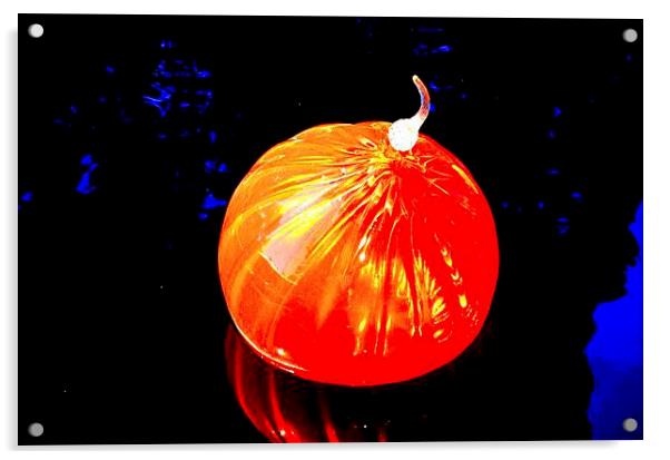 Chihully Orange Blown Glass Acrylic by Pamela Briggs-Luther