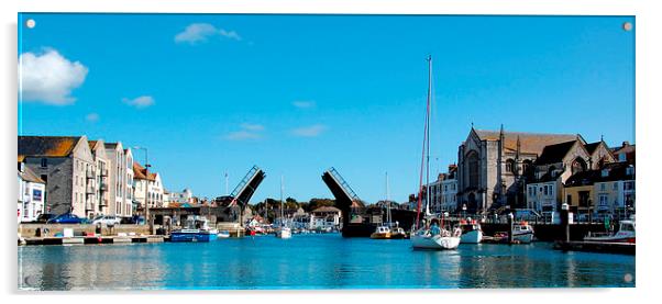 Weymouth Town Bridge Acrylic by Stephen Oakley