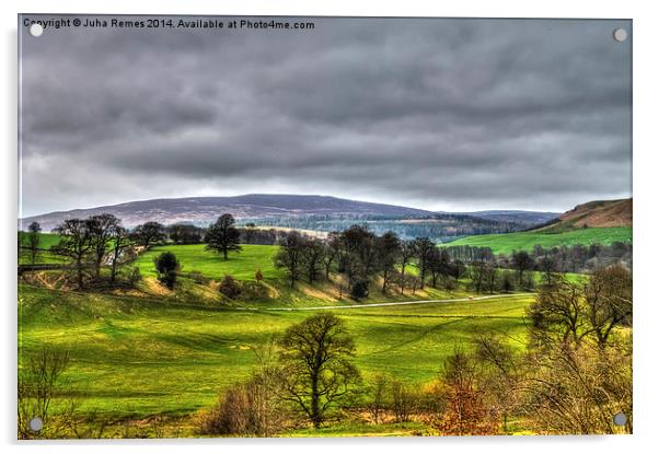 Yorkshire Dales and Grey Skies Acrylic by Juha Remes