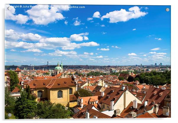 Prague Cityscape Acrylic by Juha Remes