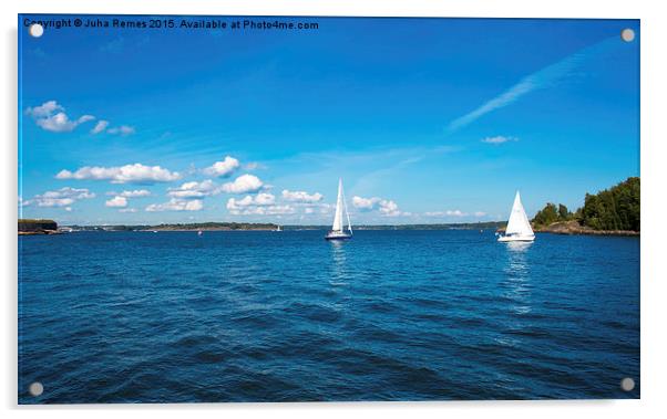 Helsinki Coast and Sailing Ships Acrylic by Juha Remes