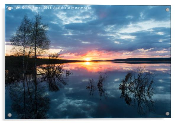 Lapland Sunset Acrylic by Juha Remes