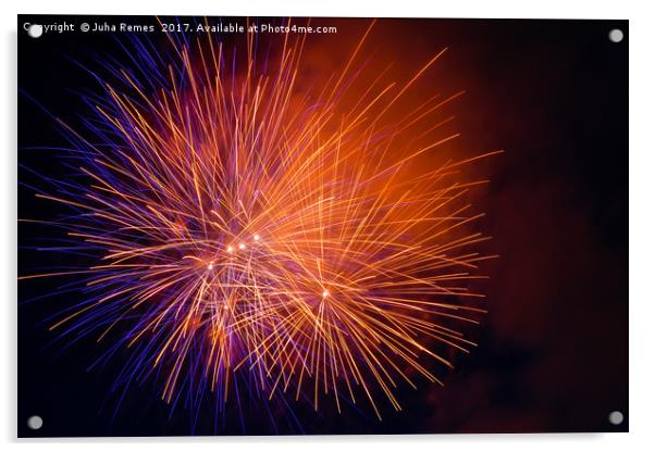 Colourful Fireworks Acrylic by Juha Remes