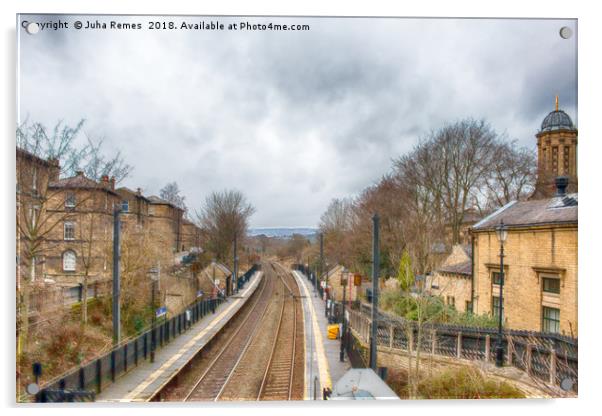 Saltaire Train Station Acrylic by Juha Remes