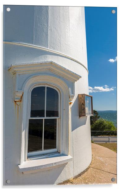 Window detail Nobska Lighthouse Cape Cod Massachus Acrylic by Marianne Campolongo