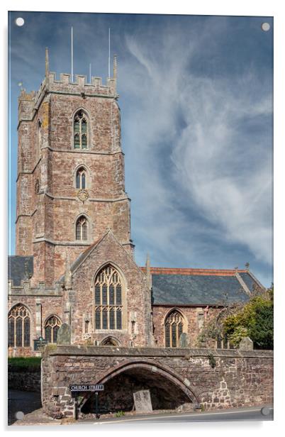 The Parish and Priory Church of St George, Dunster Acrylic by Wendy Williams CPAGB