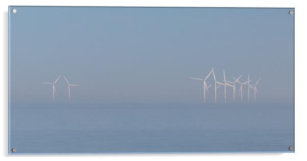 Wind turbines in the Mist Acrylic by Wendy Williams CPAGB