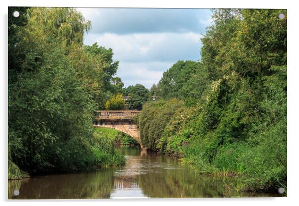 Welsh Row Bridge, Nantwich Acrylic by Wendy Williams CPAGB