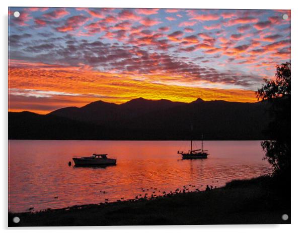 Te Anau Sunset Acrylic by Wendy Williams CPAGB