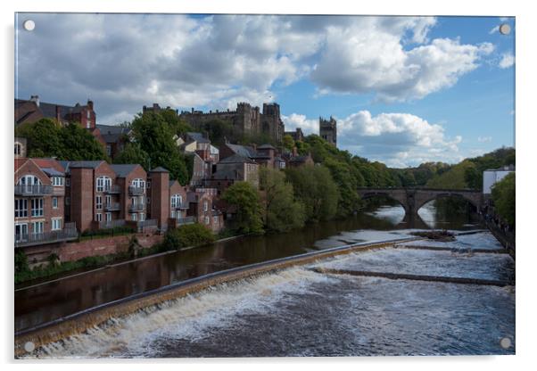 Majestic Durham Weir Acrylic by Wendy Williams CPAGB