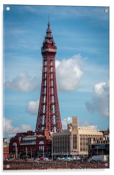 Iconic Blackpool Tower Soaring Above the Crowds Acrylic by Wendy Williams CPAGB