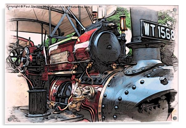 Traction Engine -02 Acrylic by Paul Stevens