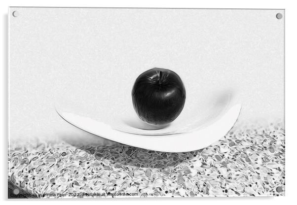 Gray shades apple Acrylic by Marinela Feier