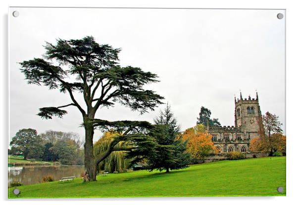 Staunton harold church Acrylic by leonard alexander