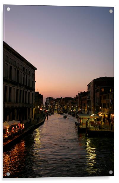 Venice Canal at Dusk Acrylic by Belinda Greb