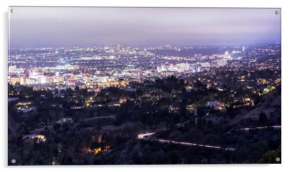  Los Angeles Nightscape No. 2 Acrylic by Belinda Greb