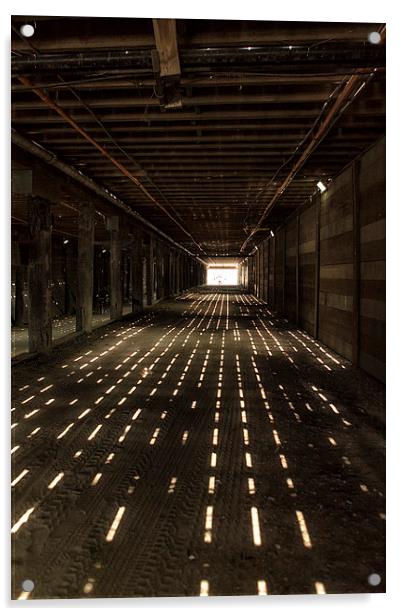  Tunnel Connecting Santa Monica Pier to Boardwalk Acrylic by Belinda Greb