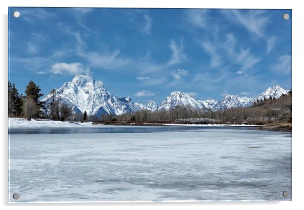 Grand Tetons and Snake River from Oxbow Bend Acrylic by Belinda Greb