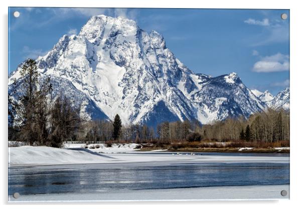 Mt Moran from Oxbow Bend Acrylic by Belinda Greb
