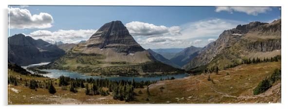 Hidden Lake and Bearhat Mountain Panorama Acrylic by Belinda Greb