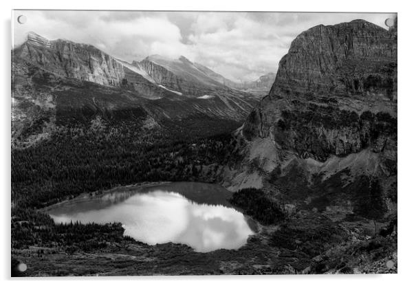 Grinnell Lake from the Trail No. 2 bw - Glacier NP Acrylic by Belinda Greb