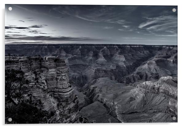 Early Evening at the Grand Canyon No. 1 bw Acrylic by Belinda Greb