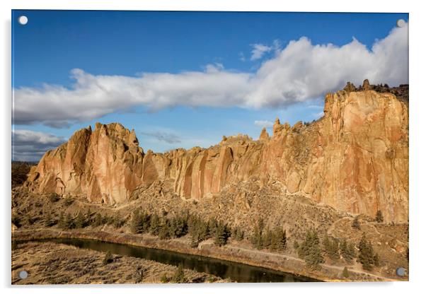 Smith Rock and Crooked River Acrylic by Belinda Greb