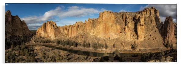 Smith Rock and Crooked River Panorama Acrylic by Belinda Greb