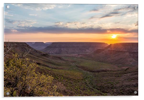 Sunset Over the Klip River Valley Acrylic by Belinda Greb