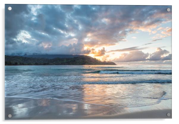 Sunset at Hanalei Bay, No. 1 Acrylic by Belinda Greb