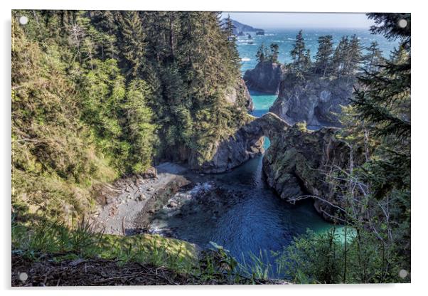 Natural Bridges on The Oregon Coast from the North Acrylic by Belinda Greb