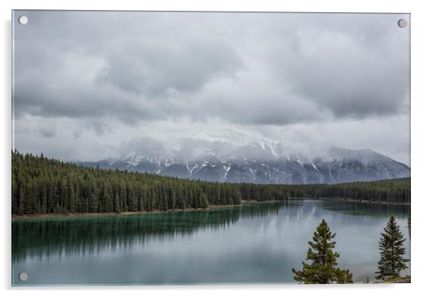North End of Spray Lakes Reservoir Acrylic by Belinda Greb