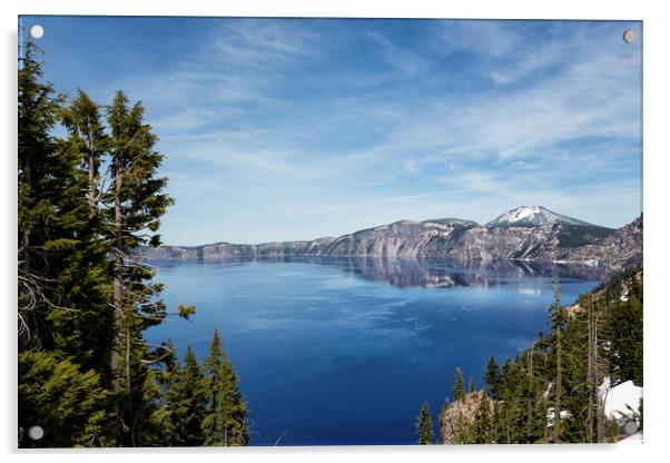 Crater Lake from the Lodge Acrylic by Belinda Greb