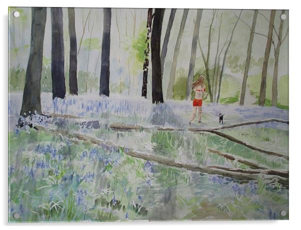 Hot Spring Bluebell Jogger Acrylic by Martin Howard