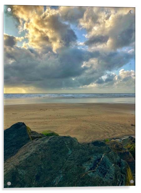 Beach waiting for sea Acrylic by Craig Newman