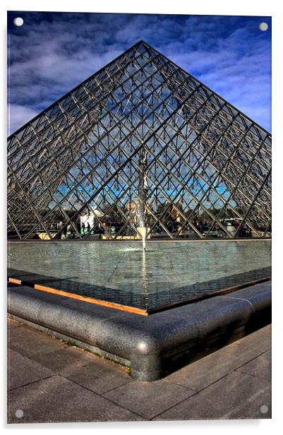 Glass Pyramid, Paris Acrylic by Richard Cruttwell