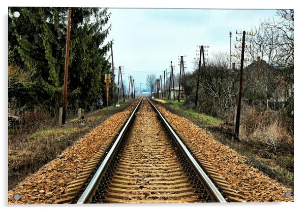 Slovakian Railway Acrylic by Richard Cruttwell