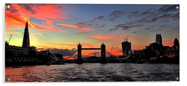 River Thames Sunset Acrylic by Richard Cruttwell