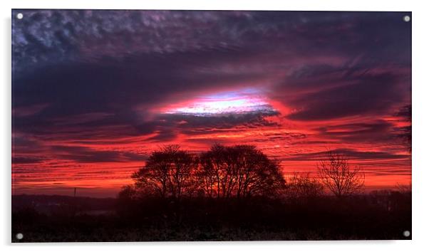 Frindsbury Sunrise Acrylic by Richard Cruttwell