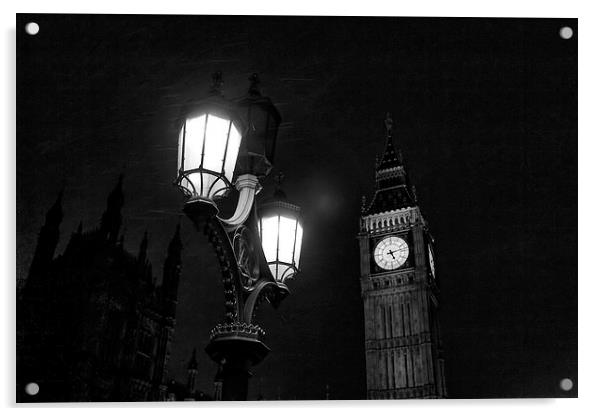 Westminster at Night Acrylic by Richard Cruttwell