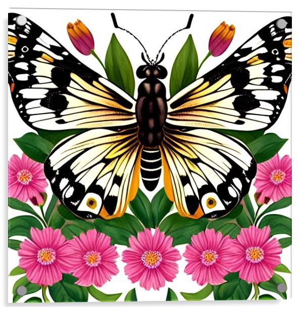 Vintage Butterfly Acrylic by Scott Anderson