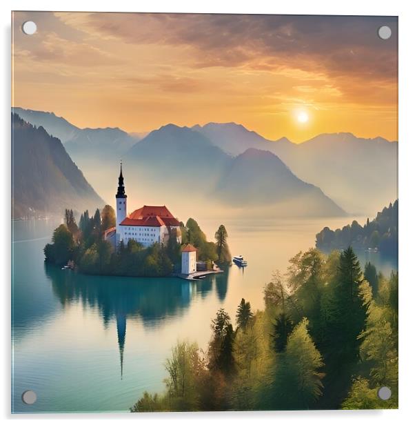 Impressions of Lake Bled Acrylic by Scott Anderson